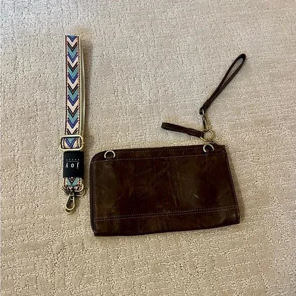 joy Susan Brown Wristlet/crossbody purse with detachable Multicolor Strap - Picture 4 of 4